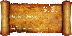 Waller Bence névjegykártya